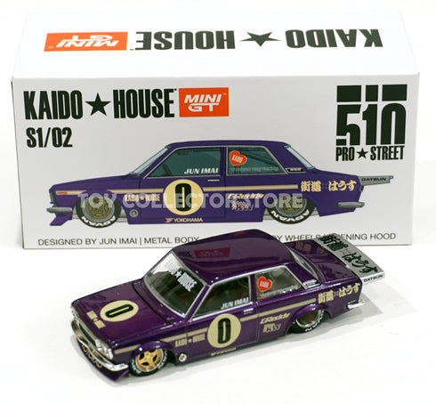 Mini GT X Kaido House 1:64 Scale 1971 Datsun 510 OG Purple Diecast KHMG002